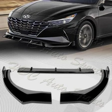 For 2021-2023 Hyundai Elantra Painted Black Front Bumper Body Kit Spoiler Lip
