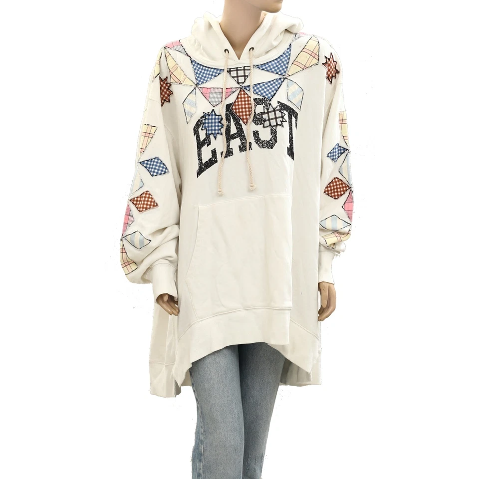 Moletom com capuz Free People Saint túnica estampado gráfico tamanho grande M 277810 - Imagem 3 de 4