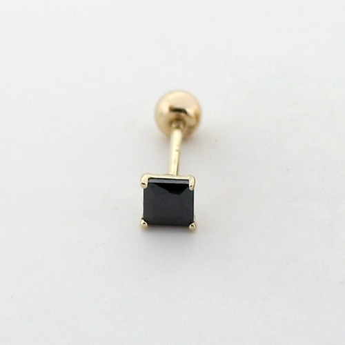 Sterling Silver Square CZ Crystal Helix Tragus Screw Back Stud Earrings A4525 - Picture 8 of 13