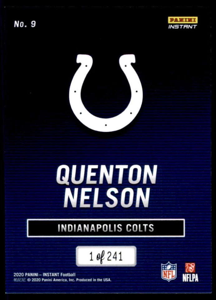 Quenton Nelson 2020 Panini Instant All-Pro #9 Colts - Image 2 of 2