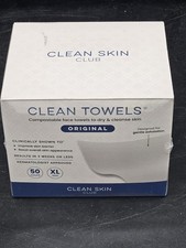 Clean Towels Clean Skin Club XL ORIGINAL 50 Count Compostable Dry Cleanse New