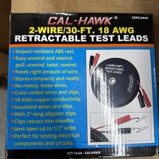 Cal Hawk Tools 2 Wire 30' Retractable Test Leads (18 Gauge) 