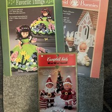 Crochet Doll Pattern Lot If 3 Fiber Craft Crochet Booklets