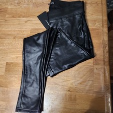 Fashion Nova Black Faux Leather Stretch Pants Leggings Womens Size Medium NWT