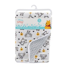 DISNEY baby Winnie the Pooh Baby Blanket 30x40 White with BeeHive design NEW