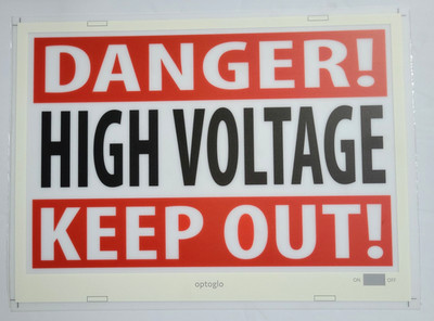 Workplace Danger Acrylic Sign 19-3/4'' x 14-1/2'' - Danger High Voltage Keep Out