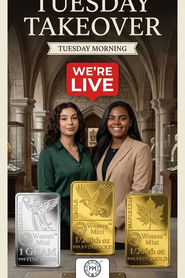 Wessex Mint Bullion Deals – Gold, Silver, Copper - Auctions starting at £2!