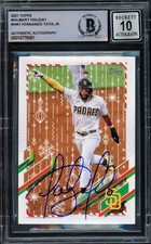 Fernando Tatis Jr. Signed 2021 Topps Holiday Card HW1 Padres Auto 10 Beckett
