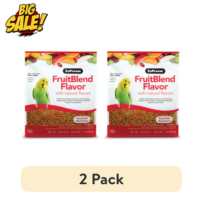 2 Pack ZuPreem FruitBlend Bird Food Pellets Small Birds Daily Diet