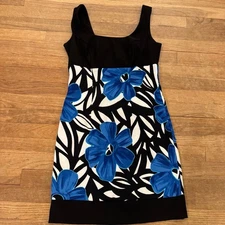Dress Barn black blue sleeveless mini sheath dress size 4 b51