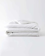 Baloo French Linen Throw 42x72 Duvet Cover White Standard Shams Set