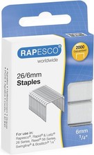 Rapesco 26/6mm (No. 56) Galvanised Staples, Box of 2000 Staples - High Quality