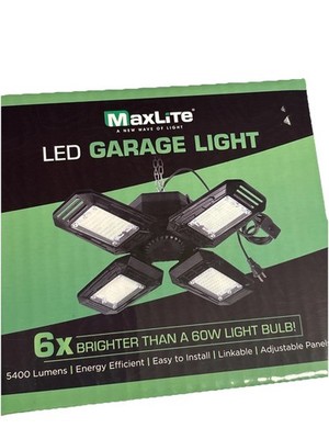 MaxLite LED Garage Lights Adjustable Panels Linkable Switched Power Cord NEW