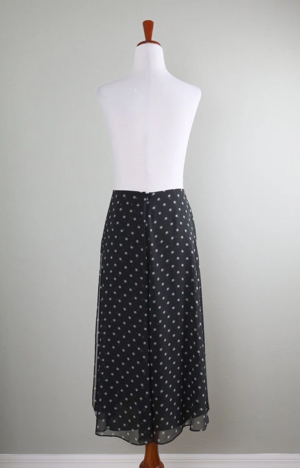 Falda midi plisada drapeada con estampado de lunares mixta VINCE NUEVA CON ETIQUETAS $295 talla 6 Foto 3 de 4