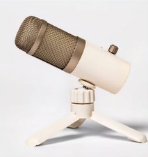 heyday Desktop Microphone Beige Compact Cardioid Freestanding Lightweight Design