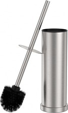 Stain Nickel Toilet Brush and Holder Set  Stainless Steel Heavy Duty Toilet Bowl
