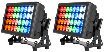 (2) American DJ 32 HEX PANEL IP RGBAW+UV DMX Outdoor Wash/Blinder/Strobe Lights