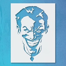 Grinning Menacing Face Silhouette Wall Art Reusable Stencil - StencilAir
