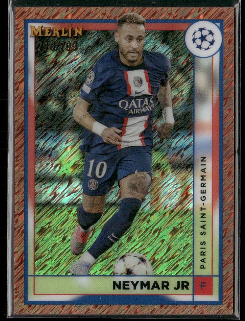 2022-23 Topps Merlin Chrome Soccer Neymar Jr Rose Gold Shimmer Refractor /299