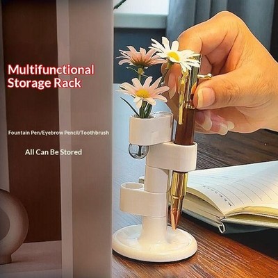 Rotating Toothbrush Holder Bathroom Desktop Toothbrush Storage Rack Makeup Brush