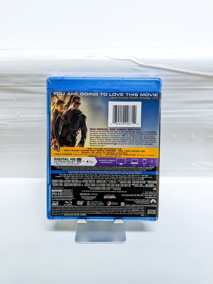 Terminator Genisys 3D (Blu-ray 3D + Blu-ray + DVD) RARE OOP BRAND NEW SEALED - Image 2 of 2