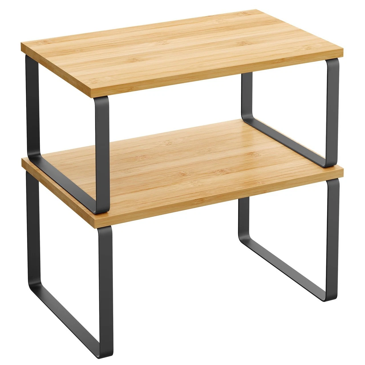 SONGMICS Cabinet Organizer Shelf, Set of 2 Kitchen Counter Shelves, Kitchen Stor