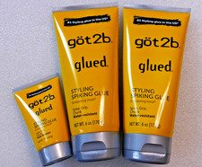 Lot of 2 Got2b Glued Styling Spiking Hair Glue 6oz each Water Resistant