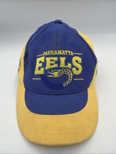 Vintage Parramatta Eels Hat Cap Strap Back NRL Rugby League Blue Yellow Adult