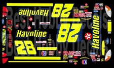  28 Ricky Rudd Havoline Ford 2002 1/64th HO Scale Nascar Waterslide Decals