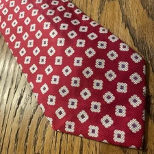 EUC Altea Milano Woven Thick Geometric Silk Tie Men’s Necktie Made In Italy