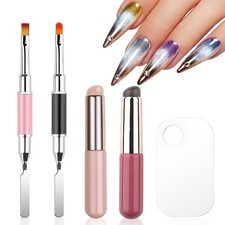 2pcs Silicone Nail Brush with 2 Polygel Nail Brush Picker, Nail Art Palette...