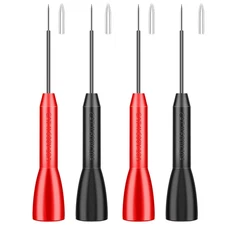 4 Pack 2mm Extended Needle Test Probes, 600V/10A Non-Destructive Black-Red