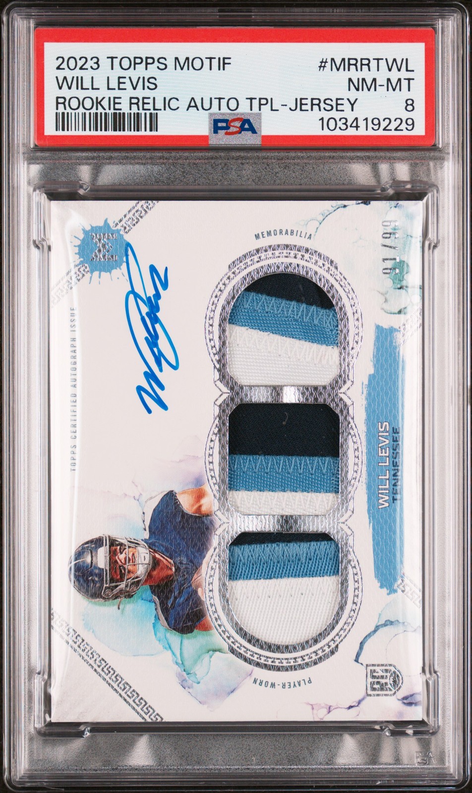 Will Levis Topps Motif Motif Rookie Relic Autograph Triple #MRRTWL Base