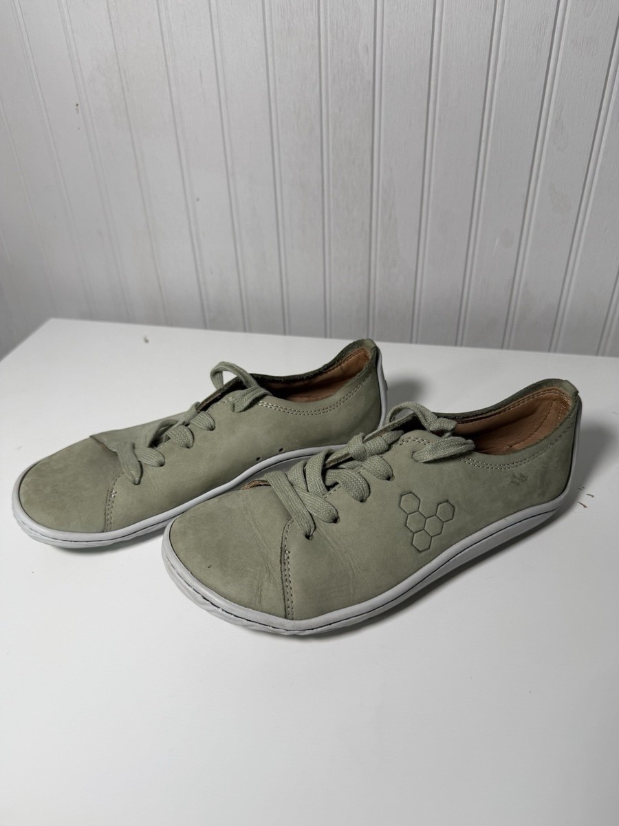 Vivobarefoot Addis Lewa Shoes Womens 35 Green Natural Leather