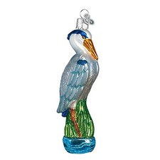 Old World Christmas Great Blue Heron Bird Glass Ornament 16041 FREE BOX New