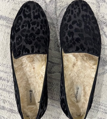 Birdies The Starling Black Leopard Print Loafer Flats Size 6 NWOT