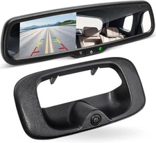 EWAY Tailgate Handle Backup Reverse Camera with 4.3 inch Rear View Mirror... 