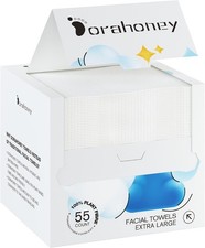 55 Count (1 Pack), Makeup Remover Dry Wipes, Ultra Soft Facial Towels for S