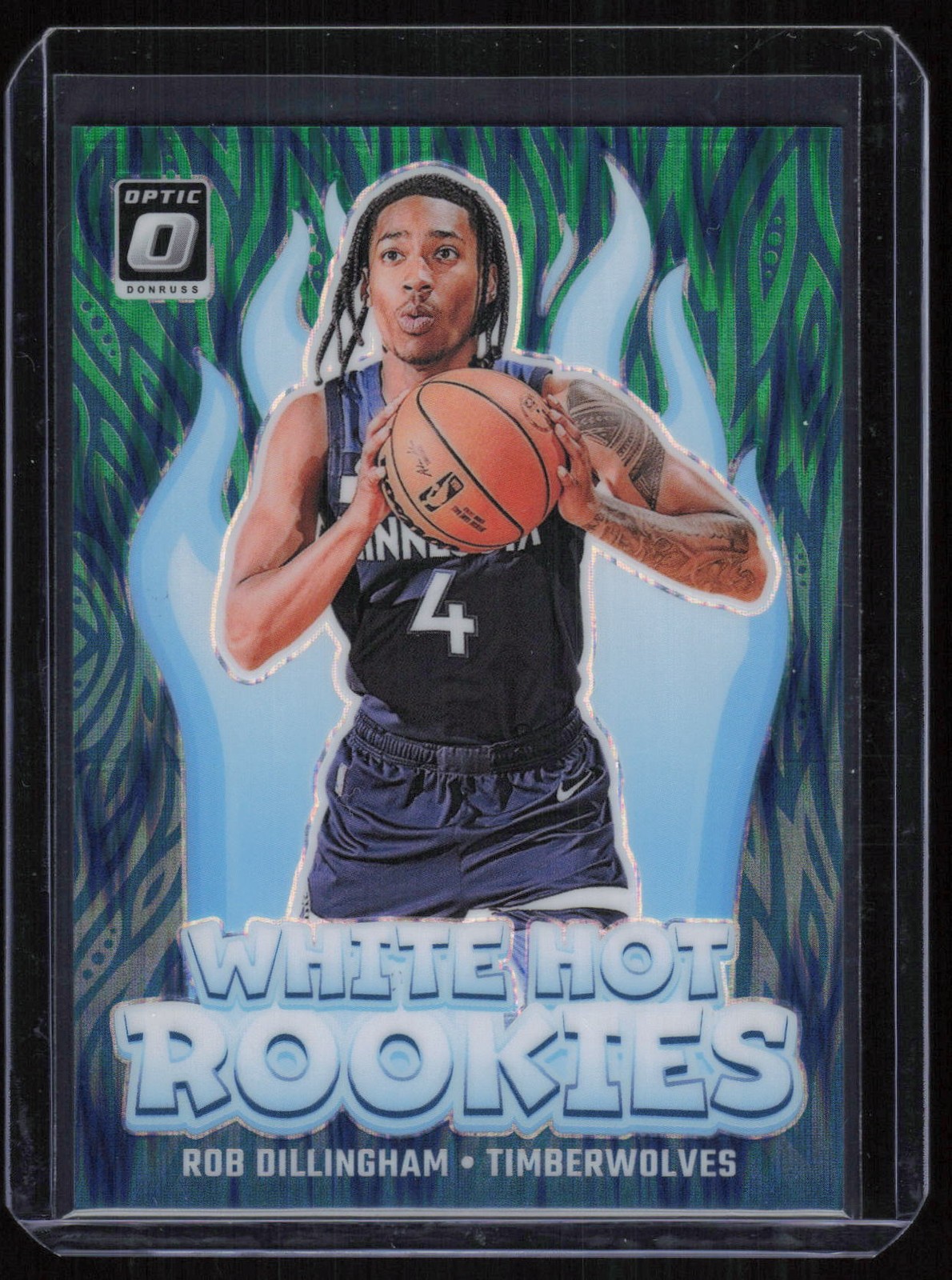 Rob Dillingham 2024-25 Donruss Optic #8 White Hot Rookies Green Shock /149 RC