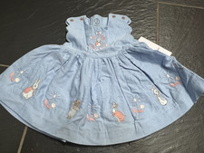Baby Girls Peter Rabbit Blue Embroidered Dress 0-3 Months (C)