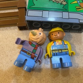 Lot Lego Duplo Bob The Builder Figures, Blocks , Fence Parts Incomplete