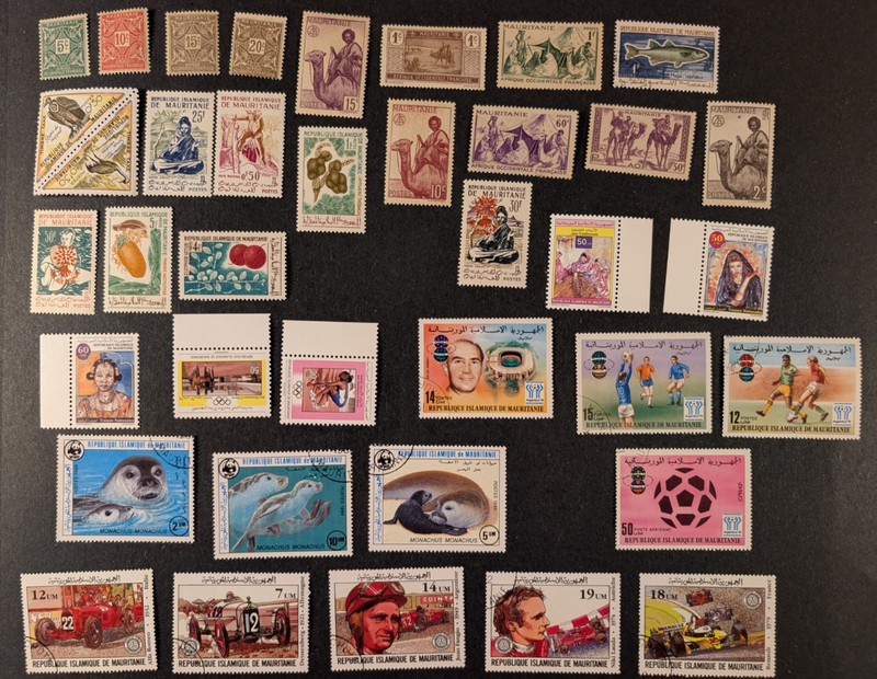 Mauritania - Nice lot of 38 M/U stamps, F/ VF.