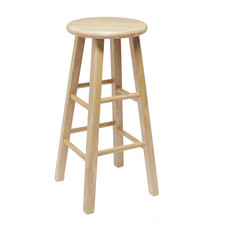 Mainstays Natural Tan Wood Backless Barstool, Fully Assembled, 29" High