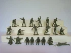 Marx  Battleground  / Complete  Set of 16 Series 1 G.I.'s  w/ 4 Seated / Olive