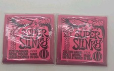 2 Ernie Ball Super Slinky Nickel Wound Electric Guitar Strings - 9-42 Gauge