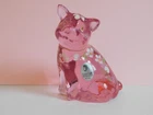 Fenton Lenox Art Glass - Pink Pig W/ Flowers - Sticker/Signed/Fenton Logo