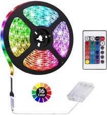 1M/3.3FT Battery Powered LED Strip Lights, Flexible Color Changing RGB LED Light
