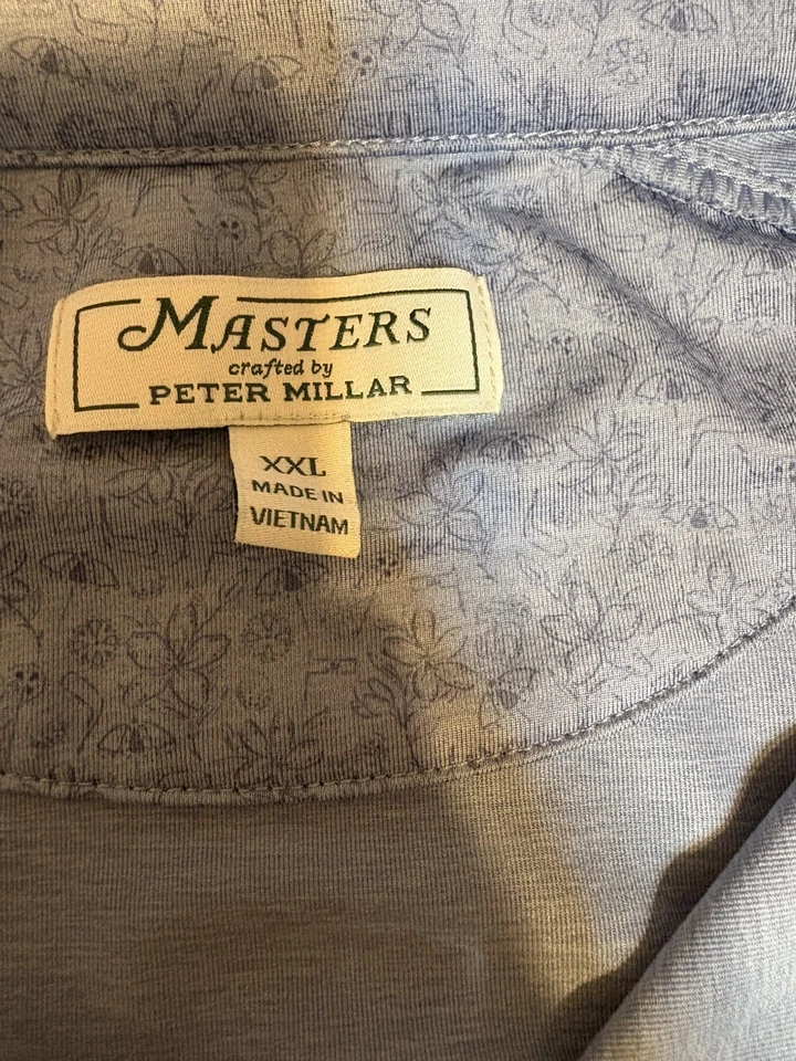 MASTERS by Peter Millar Golf 1/4 Zip Pullover Sweater Augusta Men XXL Blue - Image 3 of 4