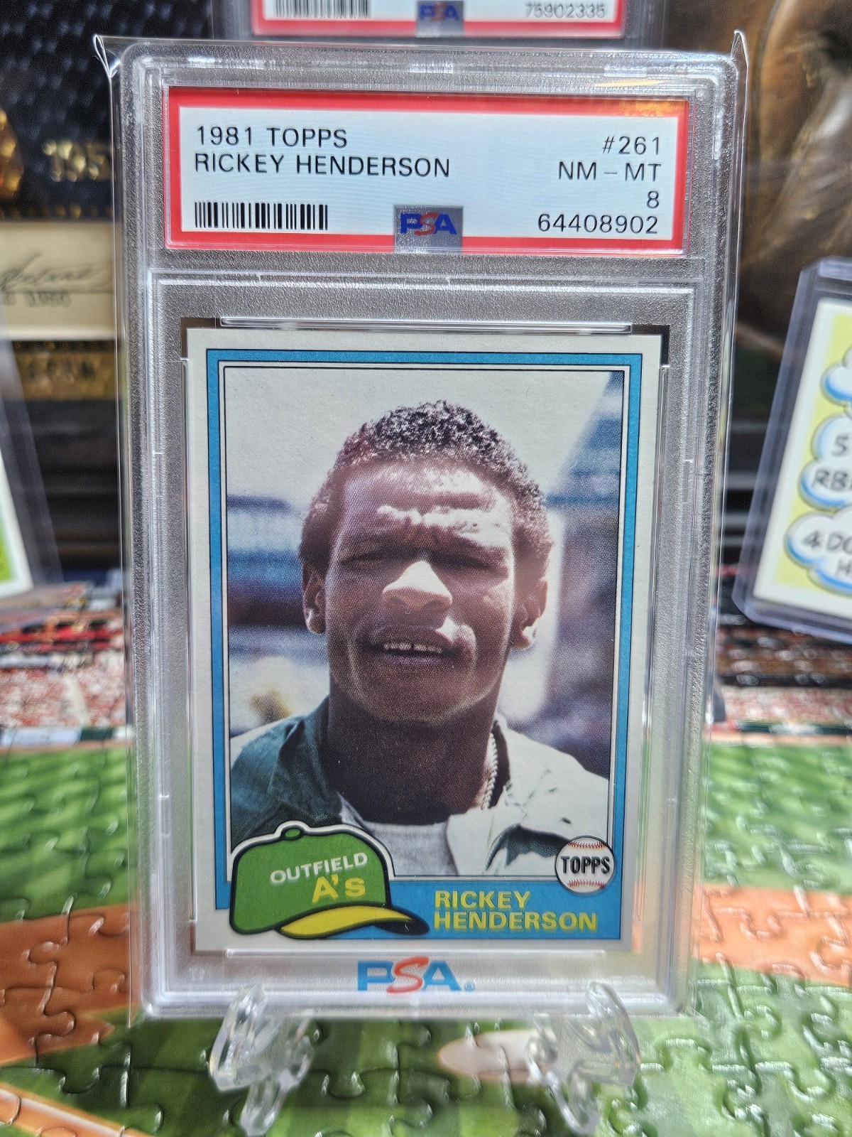 1981 Topps #261 Rickey Henderson HOF - PSA 8 NM-MT