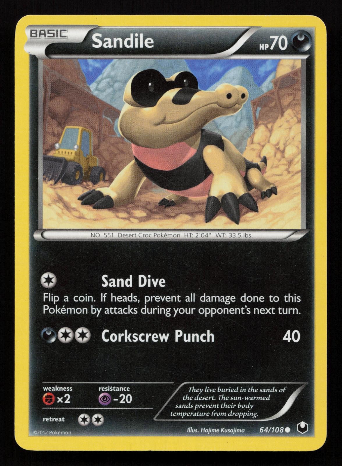 Sandile 64/108 Common Dark Explorers Pokemon LP